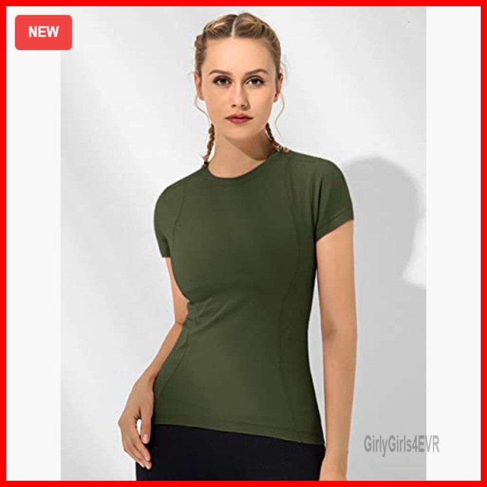 Compression Workout Tee Pack Dry Fit Athletic Yog… - image 2